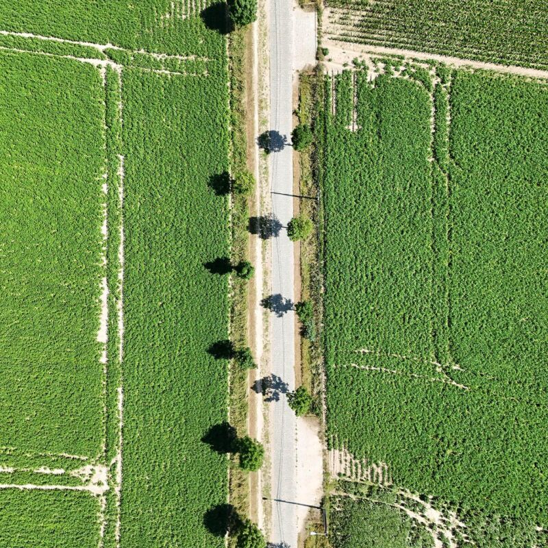 Luchtbeeld van de Varentstraat te Kaster