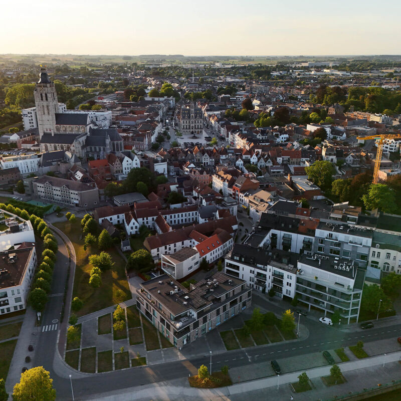 Luchtbeeld van Oudenaarde centrum